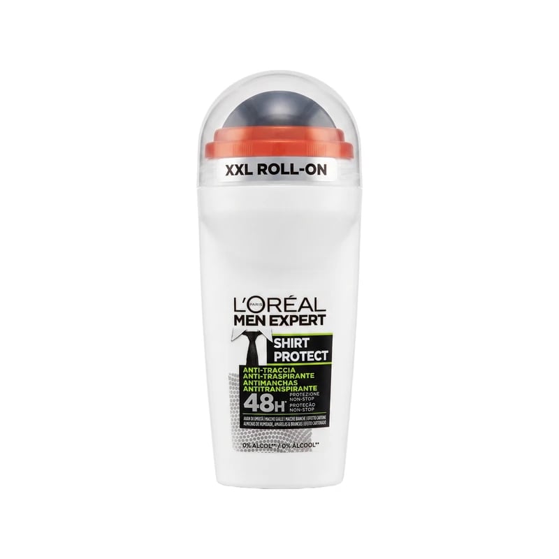 مضاد تعرق رول لوريال باريس مين إكسبرت شيرت بروتكت 48 ساعة - Loreal Paris Men Expert Shirt Protect 48H Antiperspirant Deodorant Roll-On