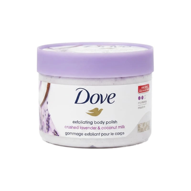 مقشر جسم دوف باللافندر المطحون وحليب جوز الهند - Dove Crushed Lavender & Coconut Milk Exfoliating Body Polish