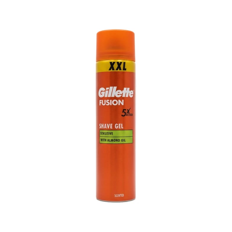 جل حلاقة جيليت فيوجن للبشرة الحساسة بزيت اللوز - Gillette Fusion Shave Gel Sensitive with Almond Oil